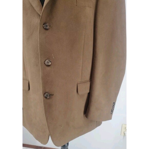 Andrew Fezza Brown Poly Suede Blazer Sports Coat Size 48L - Picture 3 of 8